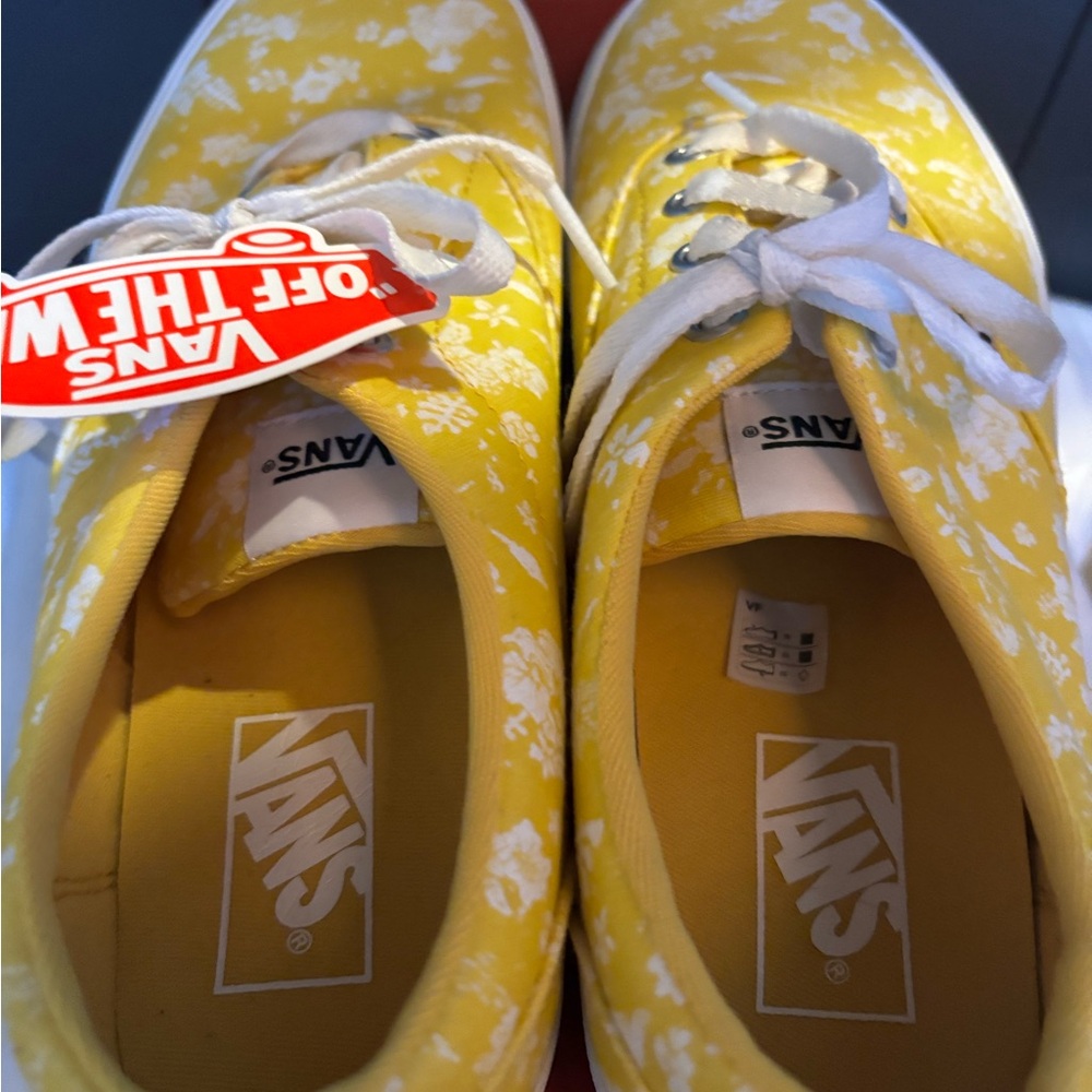 Vans Bright Yellow Floral Canvas Shoes - Picture 3 of 6